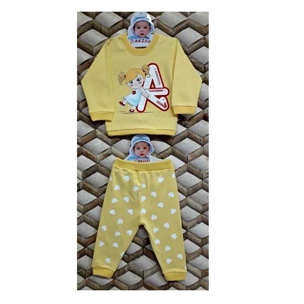 بلوز شلوار نوزادی آرزو طرح دختر