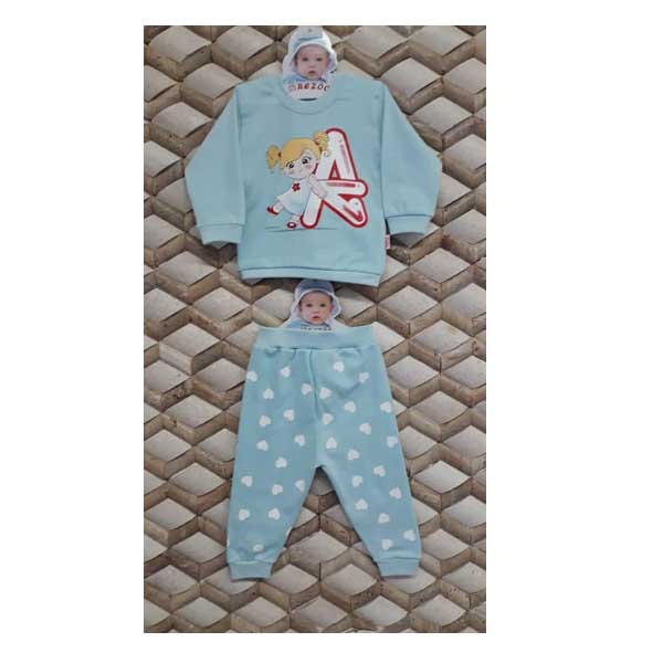 بلوز شلوار نوزادی آرزو طرح دختر